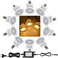 Los mejores  - Bojim 10PCS Focos LED Empotrables de Suelo para Exterior- Impermeable IP67- Blanco Cálido 3000K- Diámetro 32mm 0.6Watts…